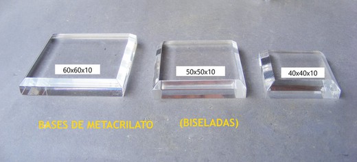 Base metacrilato biselada 50x50x10 mm
