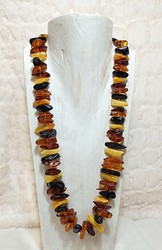Collar irregular de Ambar 3 colores. Cuentas palito