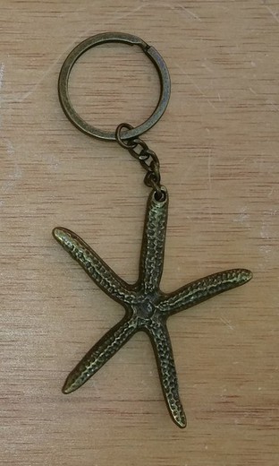 Llavero de estrella de mar en metal