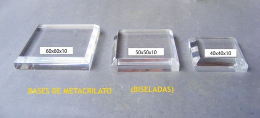 Base metacrilato biselada 40x40x10 mm
