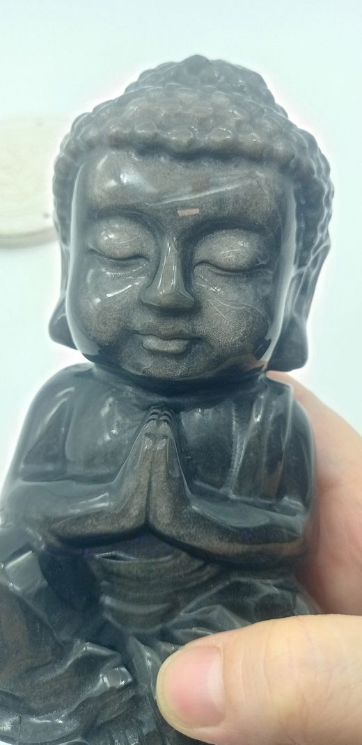 Buda obsidiana plata XL