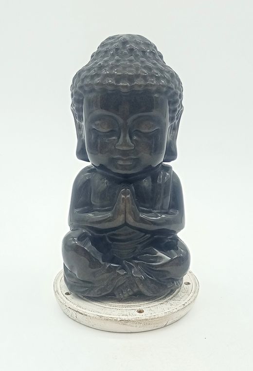 Buda obsidiana plata XL
