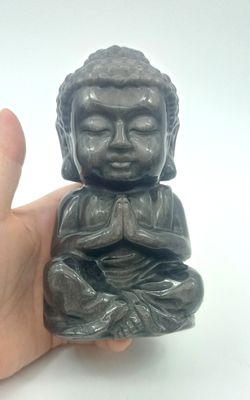 Buda obsidiana plata XL