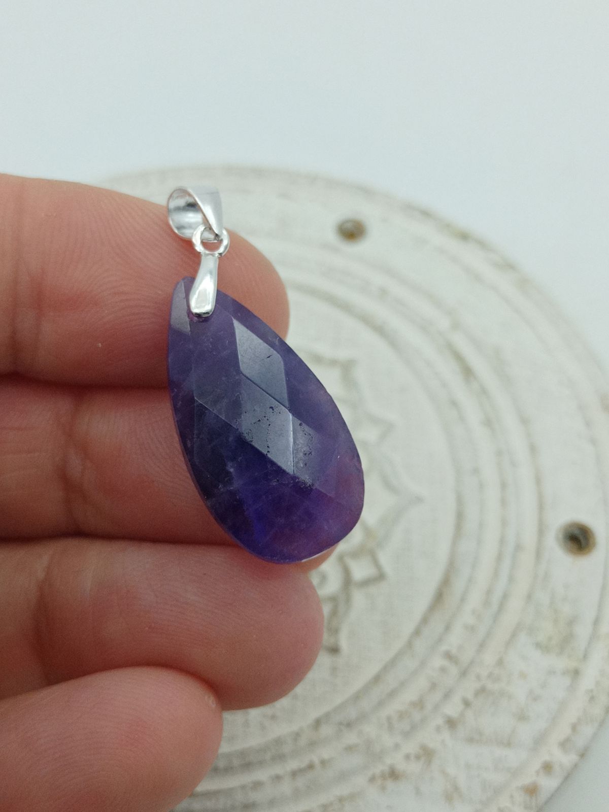 Colgante Amatista gota facetado