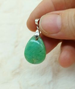 Colgante cabujón de Crisoprasa