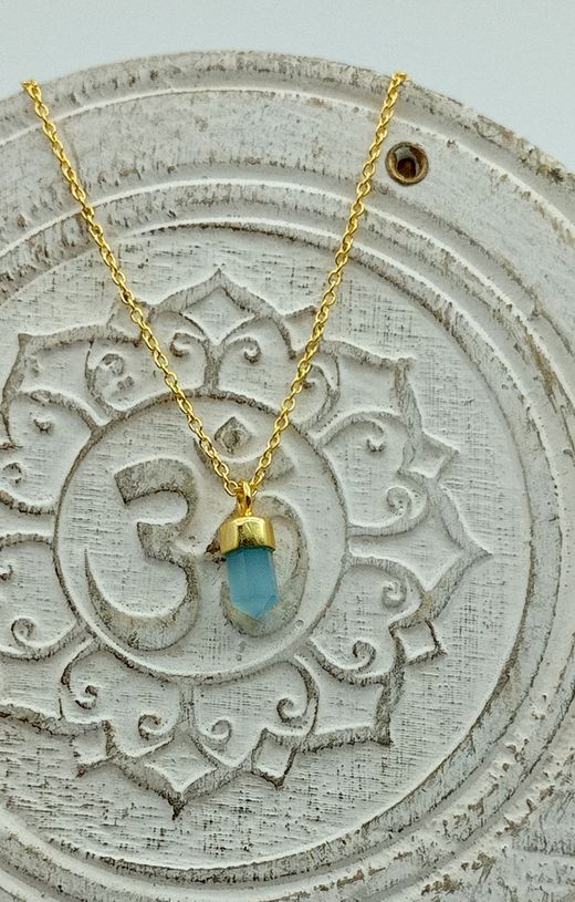 Colgante Calcedonia azul con cadena