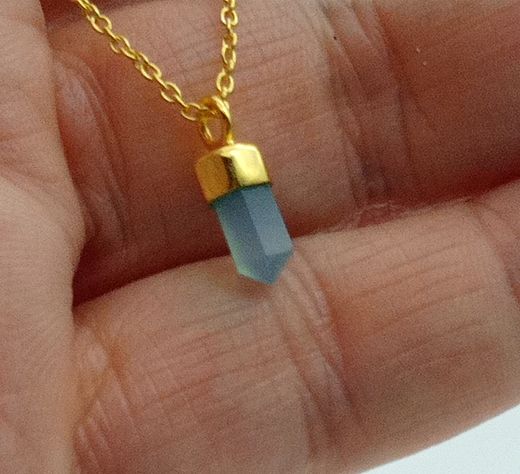 Colgante Calcedonia azul con cadena