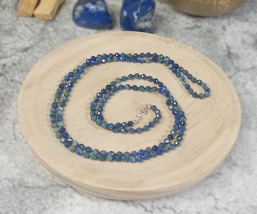 Collar de Malaquita y Azurita facetado de 4 mm