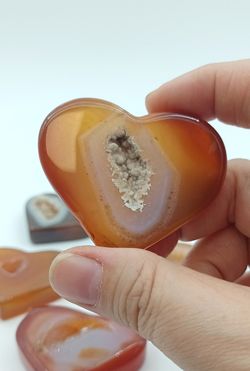 Corazón Cornalina con drusa - E