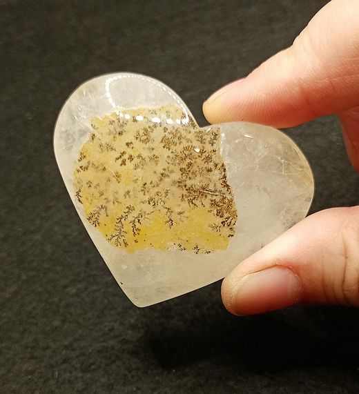 Corazón Cuarzo con dendritas - Ref2