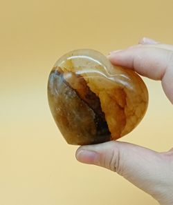 Corazón Cuarzo sanador dorado