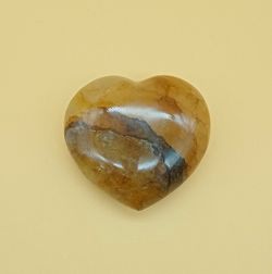 Corazón Cuarzo sanador dorado