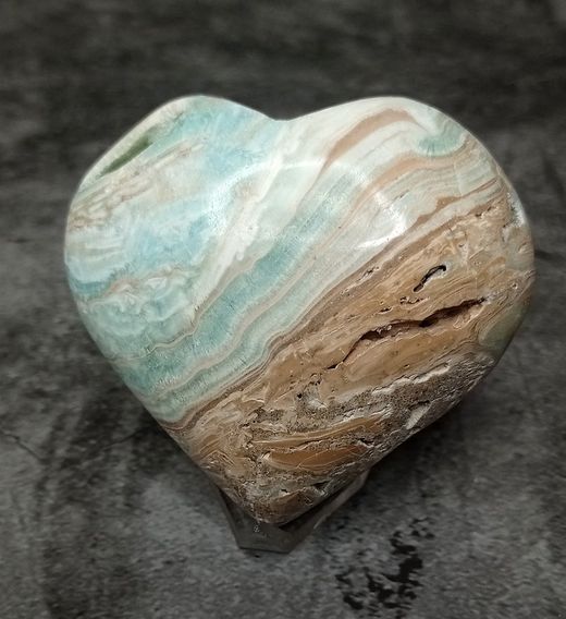 Corazón de Aragonito azul