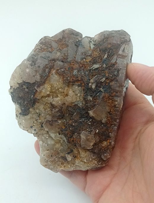 Cuarzo ahumado en grupo de cristales