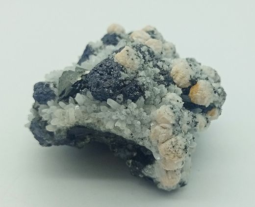 Cuarzo sobre Galena con Manganocalcita