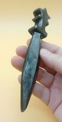 Daga Obsidiana plata