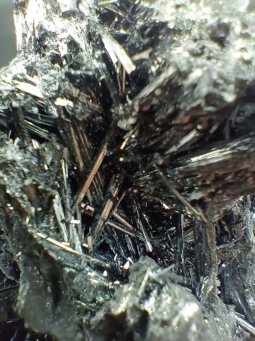 Antimonita conjunto de cristales