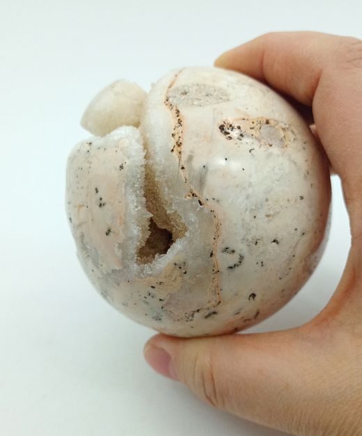 Esfera de Calcita con drusa de cristales