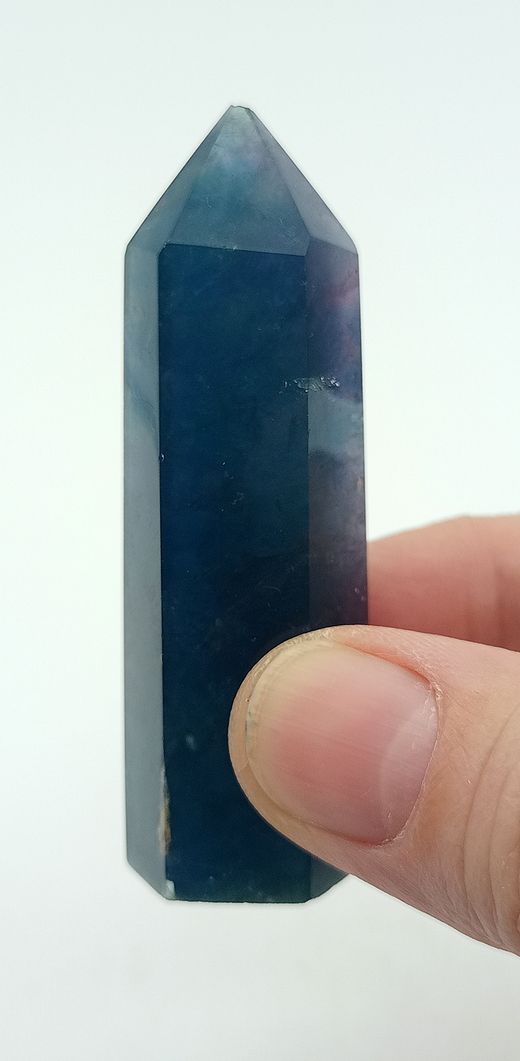 Fluorita azul punta pulida