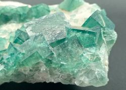 Fluorita verde grupo de cristales cúbicos