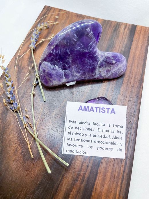Gua Sha "corazón" de Amatista