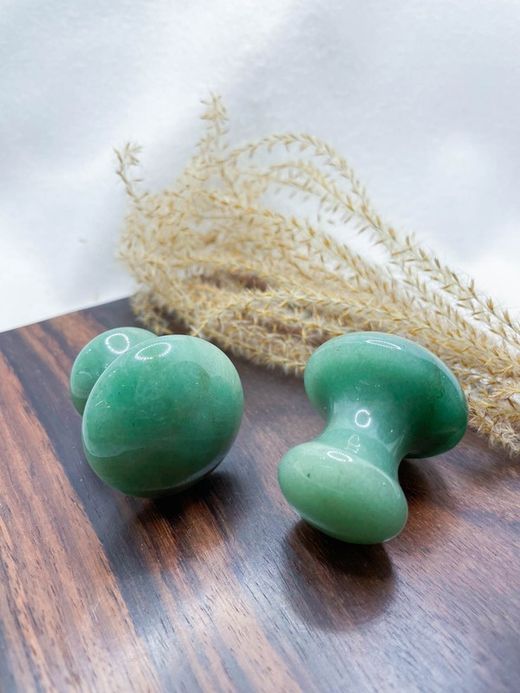 Gua Sha "champiñón"  de Cuarzo verde