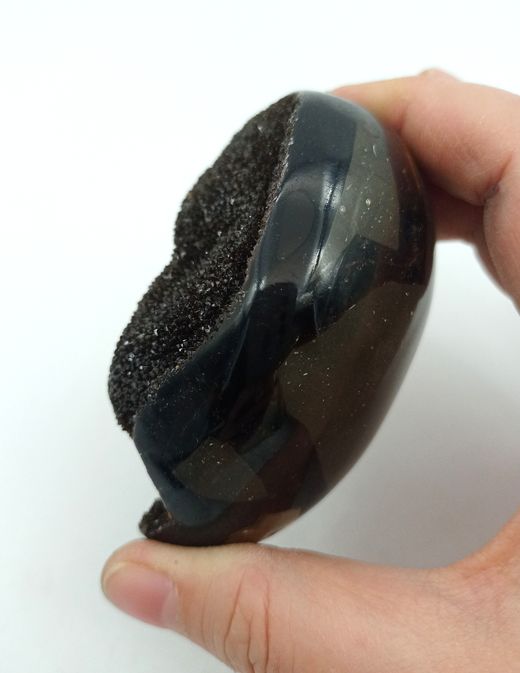 Huevo Septaria con drusa de Calcita