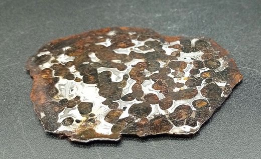 Pallasita (Meteorito férrico con Cristales de olivino)
