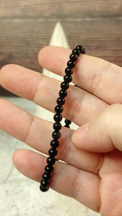 Pulsera Obsidiana 4mm lisa