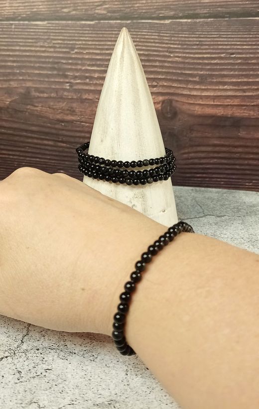 Pulsera Obsidiana 4mm lisa
