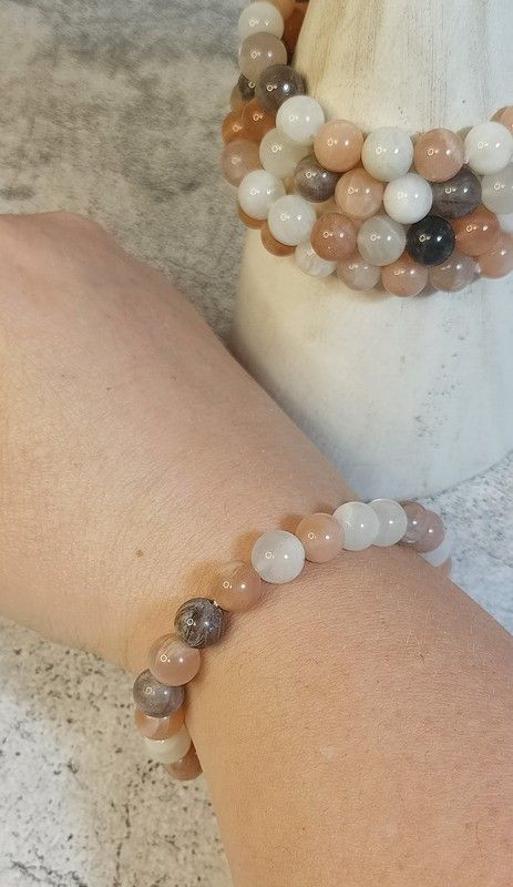Pulsera Adularia en bola de 8 mm