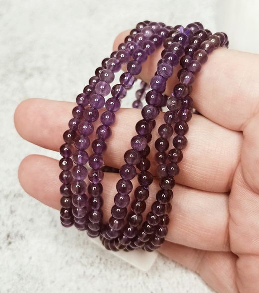 Pulsera Amatista bola 4mm