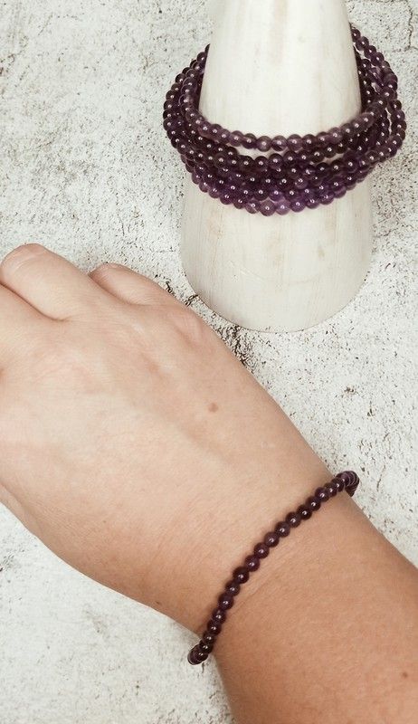 Pulsera Amatista bola 4mm