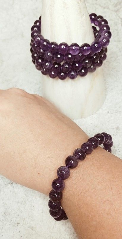 Pulsera Amatista bola 8mm