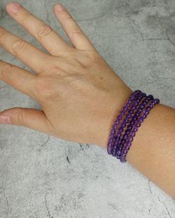 Pulsera Amatista. Tamaño de bola: 4 mm