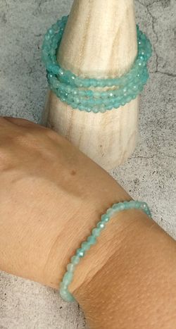 Pulsera Amazonita facetada 4 mm