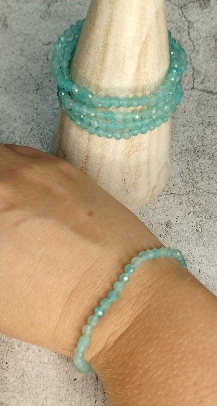 Pulsera Amazonita facetada 4 mm