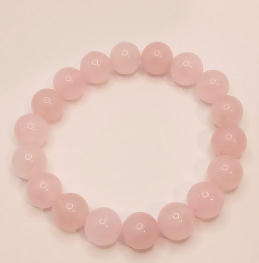 Pulsera bola 10mm de Cuarzo rosa
