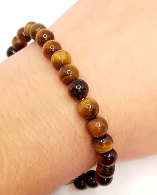 Pulsera Ojo de tigre bola 6 mm