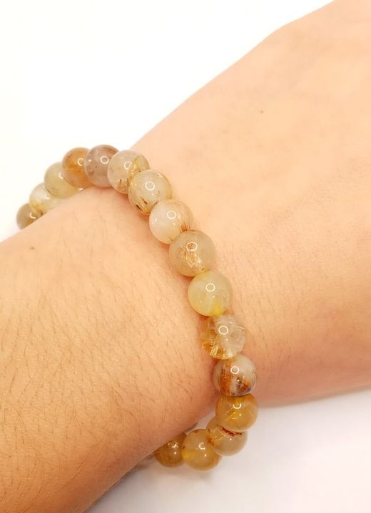Pulsera bola 8mm de Cuarzo rutilado