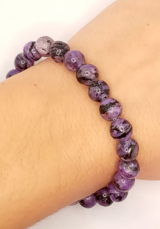 Pulsera bola 8mm de Charoita