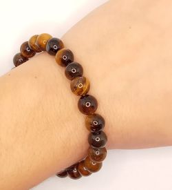 Pulsera Ojo de Tigre bola 8 mm