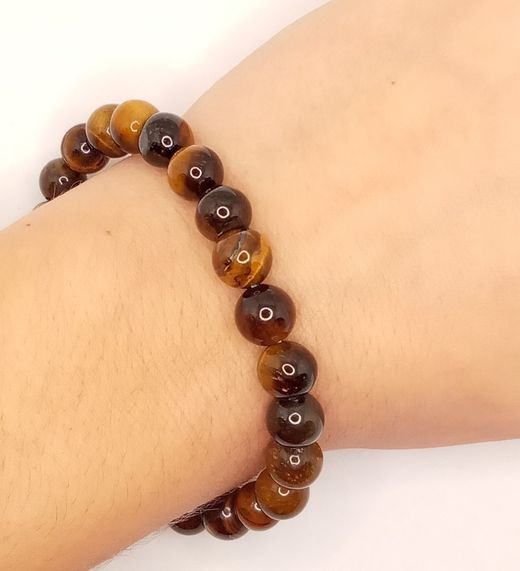 Pulsera Ojo de Tigre bola 8 mm