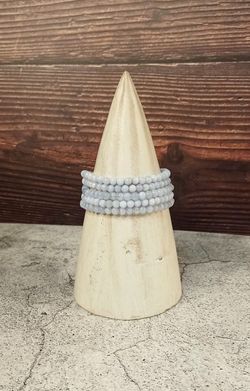 Pulsera Calcedonia azul bola lisa 4 mm