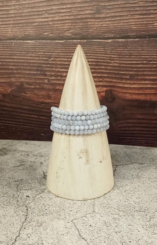 Pulsera Calcedonia azul bola lisa 4 mm