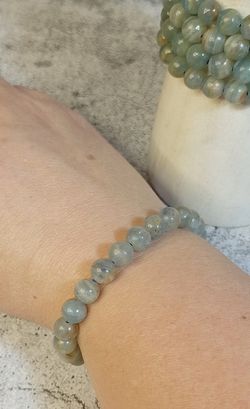 Pulsera Calcita Aquatina Lemuriana 8 mm