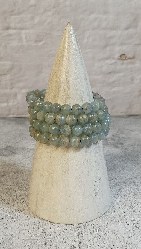Pulsera Calcita Aquatina Lemuriana 8 mm
