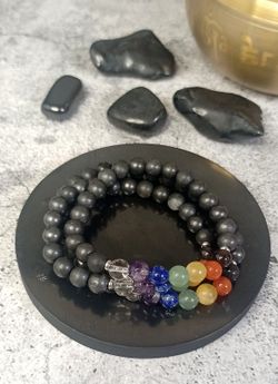 Pulsera chakras y Shungit simple