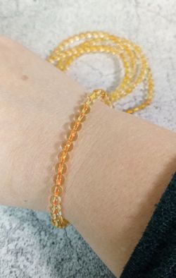 Pulsera Citrino bola 4 mm