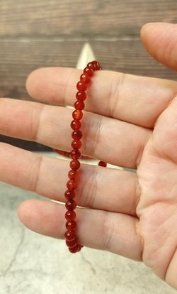 Pulsera Cornalina bola lisa 4 mm
